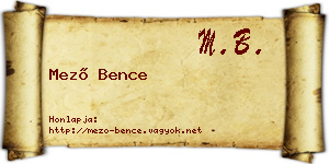 Mező Bence névjegykártya