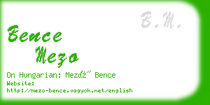 bence mezo business card